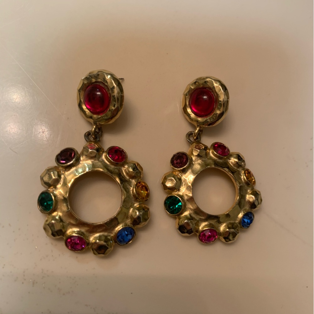 Set of 4 Vintage Earrings / plastic backs - Picture 5 of 6